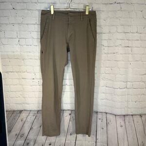 BYLT Premium Basics Everyday Pant Mens 32 Khaki Brown Stretch MBP0185 Tapered
